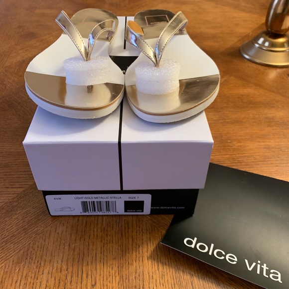 Dolce Vita Light Gold Metallic Stella Sandals - Picture 2 of 6